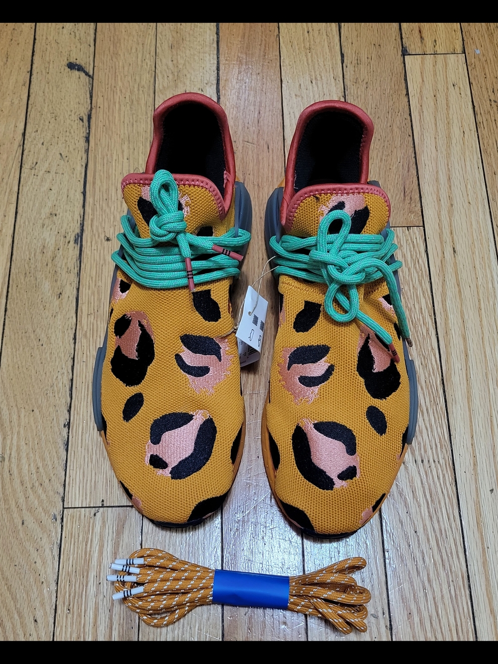 adidas Meds Leopard Print Sneakers in Mustard, Pink and Green